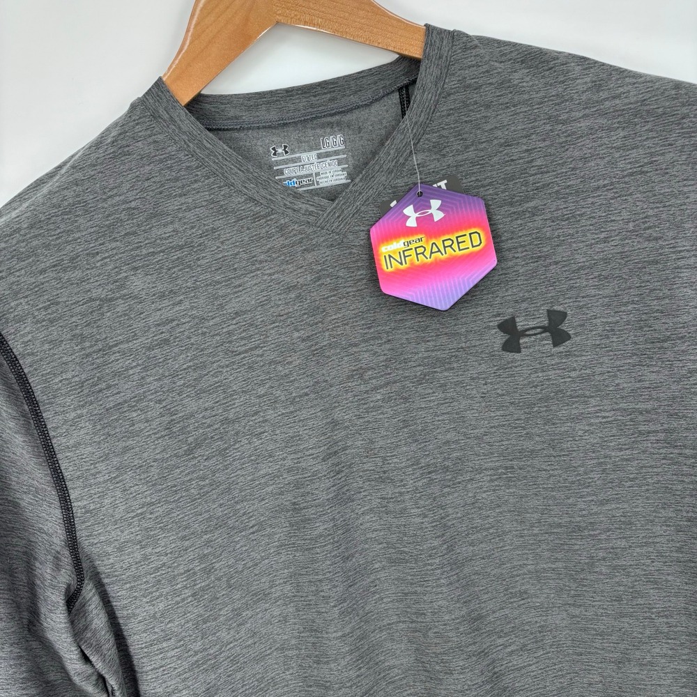 Under Armour ColdGear Infrared Long Sleeve Shirt Mens L Gray Performance NEW